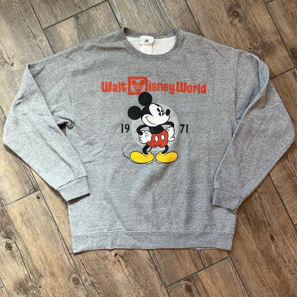 Walt Disney World Mickey Mouse Gray Sweatshirt‎ Size Large